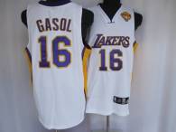 Los Angeles Lakers -16 Pau Gasol Stitched White Final Patch NBA Jersey