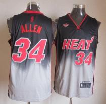 Miami Heat -34 Ray Allen Black Grey Fadeaway Fashion Stitched NBA Jersey