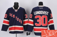 Autographed New York Rangers -30 Henrik Lundqvist Stitched Dark Blue NHL Jersey