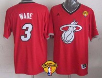 Miami Heat -3 Dwyane Wade Red 2013 Christmas Day Swingman Finals Patch Stitched NBA Jersey