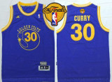 Golden State Warriors -30 Stephen Curry Blue New Throwback The Finals Patch Stitched NBA Jersey