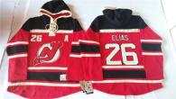 New Jersey Devils -26 Patrik Elias Red Sawyer Hooded Sweatshirt Stitched NHL Jersey