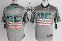 Nike Seattle Seahawks #25 Richard Sherman Grey Super Bowl XLIX Men's Stitched NFL Elite USA Flag Fas