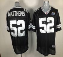 Nike Green Bay Packers #52 Clay Matthews Black Shadow With Hall of Fame 50th Patch Men's Stitched NF
