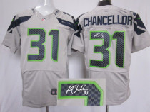 Nike NFL Seattle Seahawks #31 Kam Chancellor Grey Elite Autographed Jersey