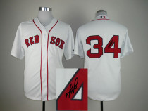 Autographed MLB Boston Red Sox #34 David Ortiz White Stitched Jersey