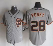 San Francisco Giants #28 Buster Posey Grey Road 2 New Cool Base Stitched MLB Jersey