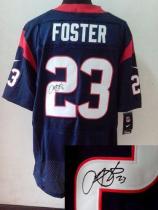 Nike Houston Texans -23 Arian Foster Navy Blue Team Color Mens Stitched NFL Elite Autographed Jersey