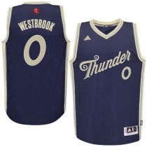 Oklahoma City Thunder -0 Russell Westbrook Navy Blue 2015-2016 Christmas Day Stitched NBA Jersey