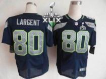 Nike Seattle Seahawks #80 Steve Largent Steel Blue Team Color Super Bowl XLIX Men's Stitched NFL Eli