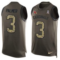 Nike Cardinals -3 Carson Palmer Green Stitched NFL Limited Salute To Service Tank Top Jersey