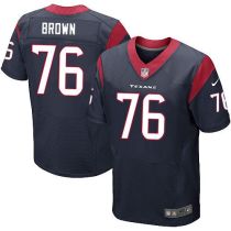 Nike Houston Texans -76 Duane Brown Navy Blue Team Color Mens Stitched NFL Elite Jersey
