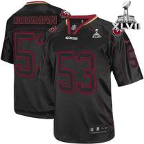Nike San Francisco 49ers #53 NaVorro Bowman Lights Out Black Super Bowl XLVII Men‘s Stitched NFL Eli