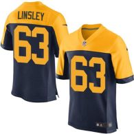 Nike Green Bay Packers #63 Corey Linsley Navy Blue Alternate Men's Stitched NFL New Elite Jersey