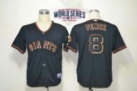 San Francisco Giants #8 Hunter Pence Black W 2014 World Series Patch Stitched MLB Jersey
