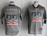 Nike Dallas Cowboys #22 Emmitt Smith Grey Men's Stitched NFL Elite USA Flag Fashion Jersey