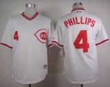 Cincinnati Reds -4 Brandon Phillips White 1990 Turn Back The Clock Stitched MLB Jersey