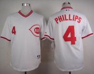 Cincinnati Reds -4 Brandon Phillips White 1990 Turn Back The Clock Stitched MLB Jersey