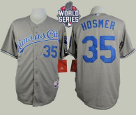 Kansas City Royals -35 Eric Hosmer Grey Road Cool Base W 2015 World Series Patch Stitched MLB Jersey