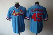 St Louis Cardinals #45 Bob Gibson Blue Cooperstown Throwback Stitched MLB Jersey