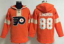 Philadelphia Flyers -88 Eric Lindros Orange Pullover NHL Hoodie