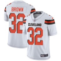 Nike Browns -32 Jim Brown White Stitched NFL Vapor Untouchable Limited Jersey