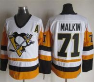 Pittsburgh Penguins -71 Evgeni Malkin White Black CCM Throwback Stitched NHL Jersey