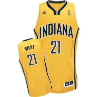 Indiana Pacers -21 David West Yellow Alternate Stitched NBA Jersey