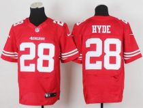 Nike San Francisco 49ers #28 Carlos Hyde Red Team Color Men‘s Stitched NFL Elite Jersey