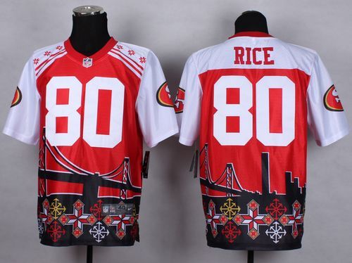 Nike San Francisco 49ers -80 Jerry Rice Red Mens Stitched NFL Elite Noble Fashion Jersey