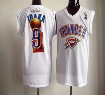 2012 NBA Finals Oklahoma City Thunder -9 Serge Ibaka White Stitched NBA Jersey