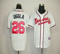 Atlanta Braves #26 Dan Uggla White Home Cool Base Stitched MLB Jersey