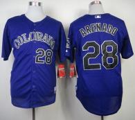 Colorado Rockies -28 Nolan Arenado Purple Cool Base Stitched MLB Jersey