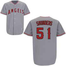 Los Angeles Angels of Anaheim -51 Joe Saunders Stitched Grey MLB Jersey