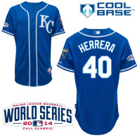 Kansas City Royals -40 Kelvin Herrera Light Blue Alternate 2 Cool Base W 2014 World Series Patch Sti
