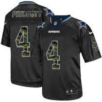 Nike Cowboys -4 Dak Prescott Black Stitched NFL Elite Camo Fashion Jersey