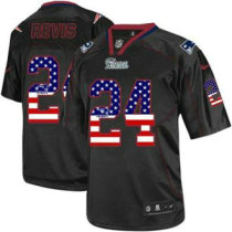 Nike New England Patriots -24 Darrelle Revis Black NFL Elite USA Flag Fashion Jersey