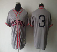 Mitchell And Ness 1936 Boston Red Sox #3 Jimmie Foxx Grey Throwback Stitched MLB Jersey