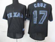 Texas Rangers #17 Nelson Cruz Black Fashion Stitched MLB Jersey