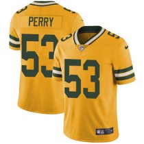Nike Packers -53 Nick Perry Yellow Stitched NFL Limited Rush Jersey