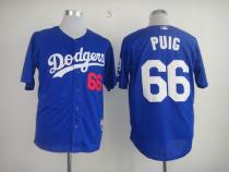 Los Angeles Dodgers -66 Yasiel Puig Light Blue Cool Base Stitched MLB Jersey