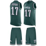 Nike Eagles -17 Alshon Jeffery Midnight Green Team Color Stitched NFL Limited Tank Top Suit Jersey