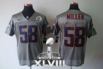 Nike Denver Broncos #58 Von Miller Grey Shadow With Hall of Fame 50th Patch Super Bowl XLVIII Men's