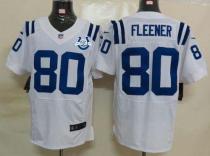Nike Indianapolis Colts #80 Coby Fleener White With 30TH Seasons Patch Men's Stitched NFL Elite Jers