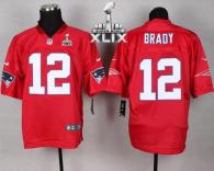 Nike New England Patriots -12 Tom Brady Red Super Bowl XLIX Mens Stitched NFL Elite QB Practice Jers