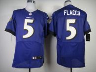 Nike Ravens -5 Joe Flacco Purple Team Color Men's Stitched NFL New Elite Jersey