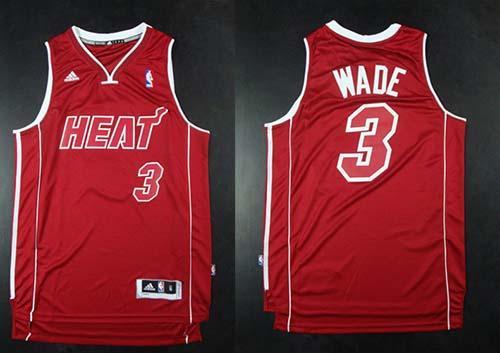 Miami Heat -3 Dwyane Wade Red Pride Swingman Stitched NBA Jersey