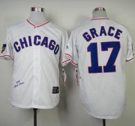 Mitchell And Ness 1968 Chicago Cubs -17 Mark Grace White Throwback Stitched MLB Jersey