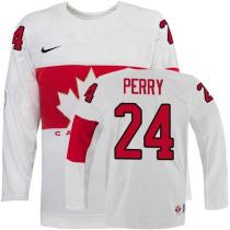 Olympic 2014 CA 24 Corey Perry White Stitched NHL Jersey