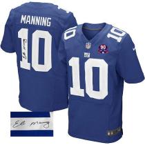Nike New York Giants #10 Eli Manning Royal Blue Team Color With 1925-2014 Season Patch Men's Stitche